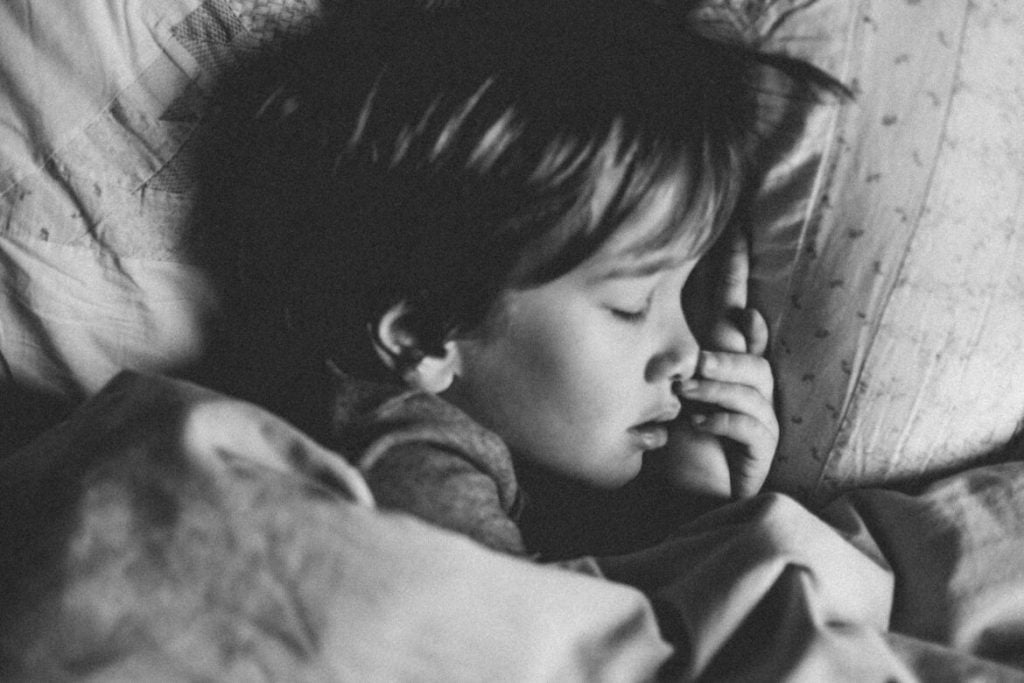 little boy child sleeping aromatherapy