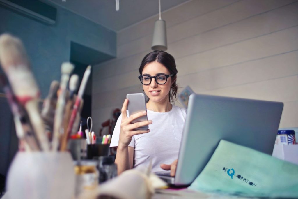 woman wfh with your spouse