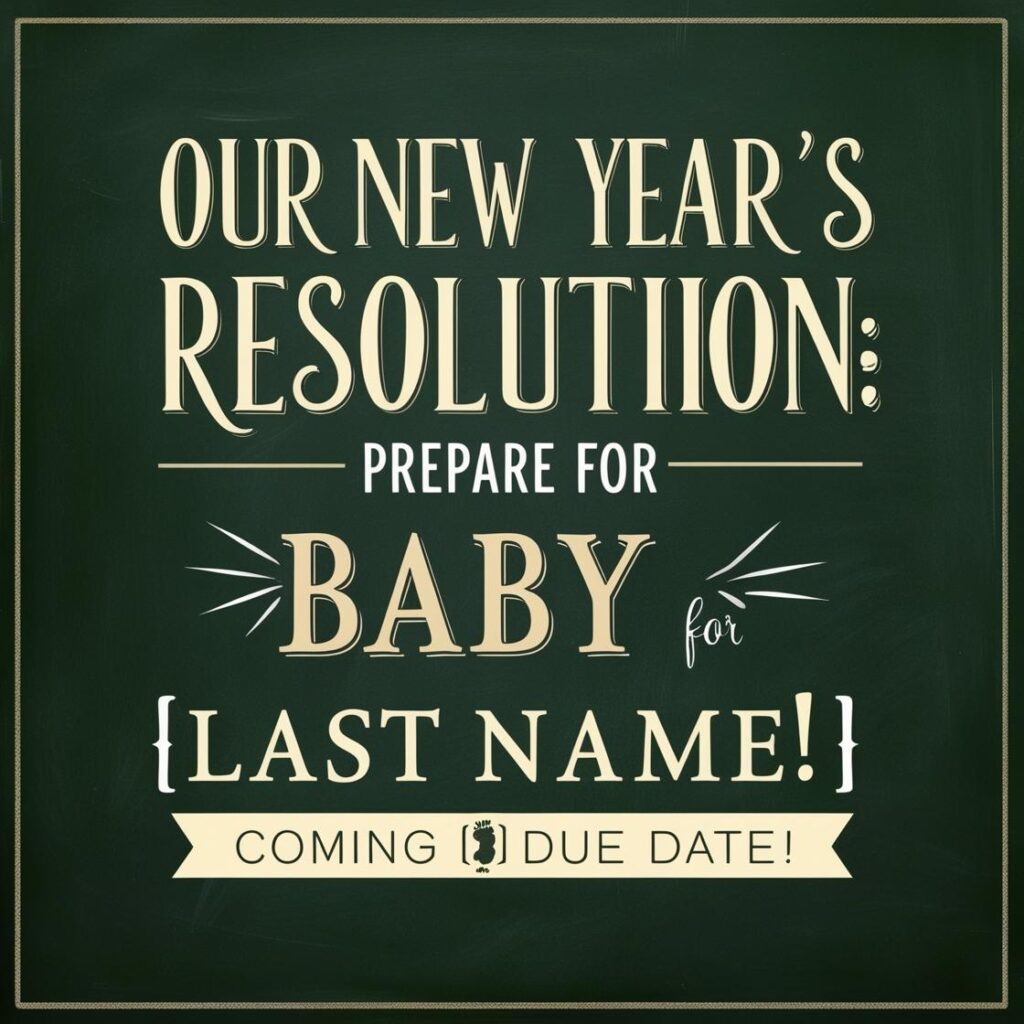 resolution checklist baby announcement for new years