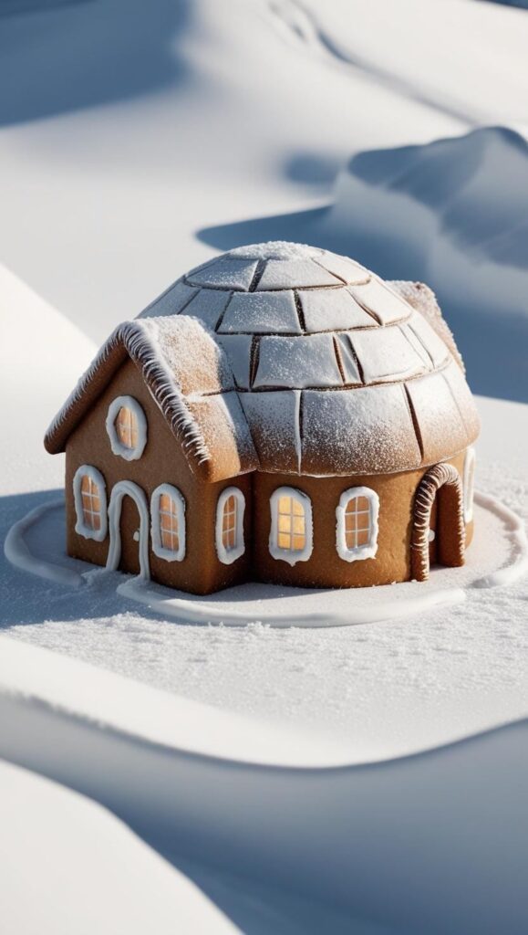 polar bear gingerbread house