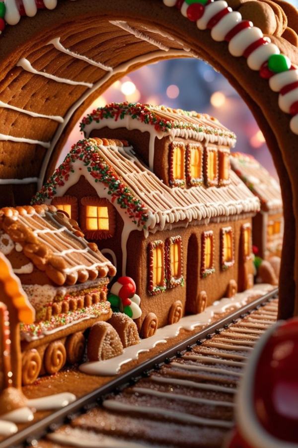 train tunnel gingerbread house inspo