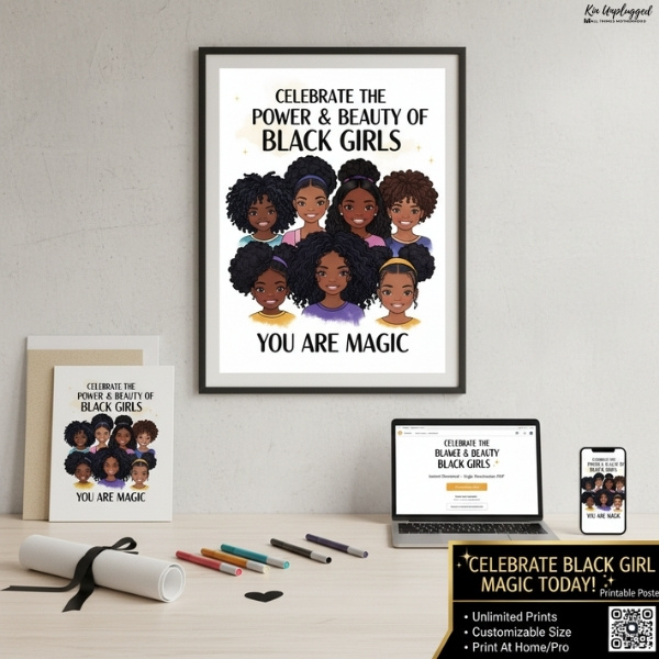 BLACK GIRL WALL ART