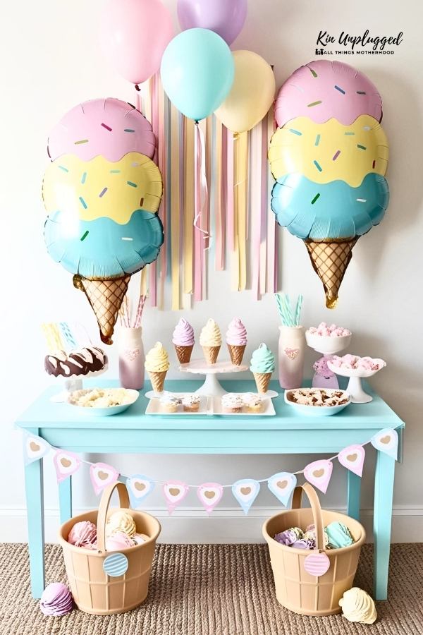 twin ice cream themed baby shower