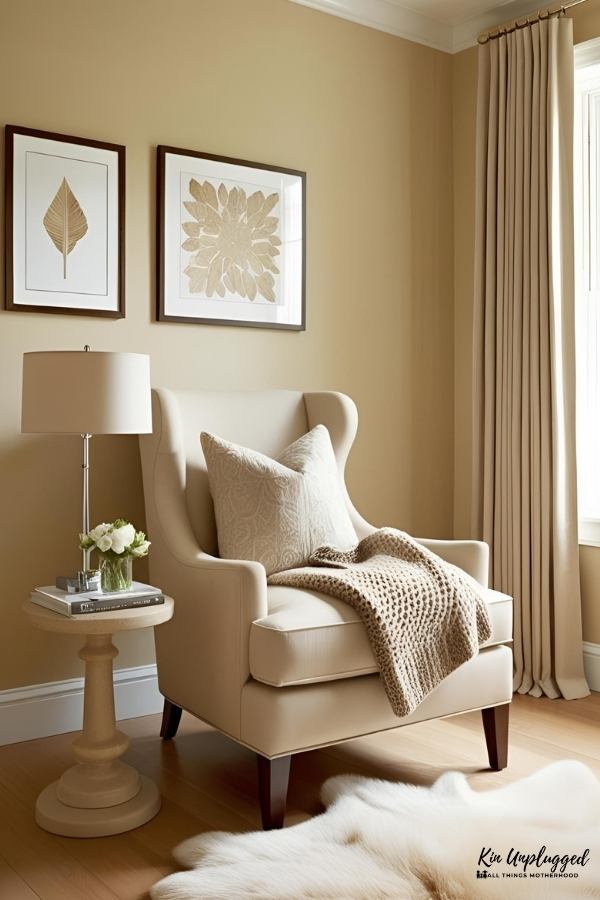 Beige bedroom walls