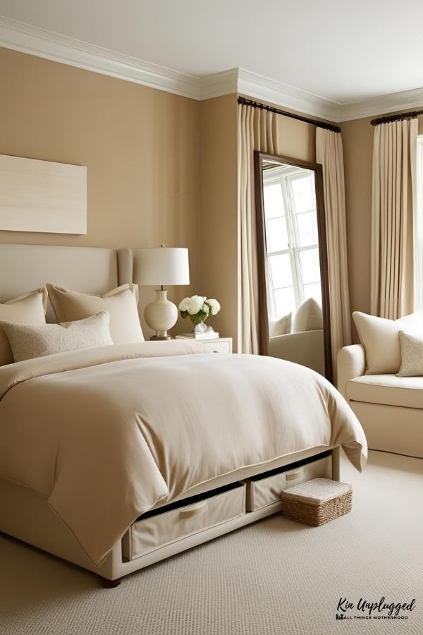Beige bedroom walls