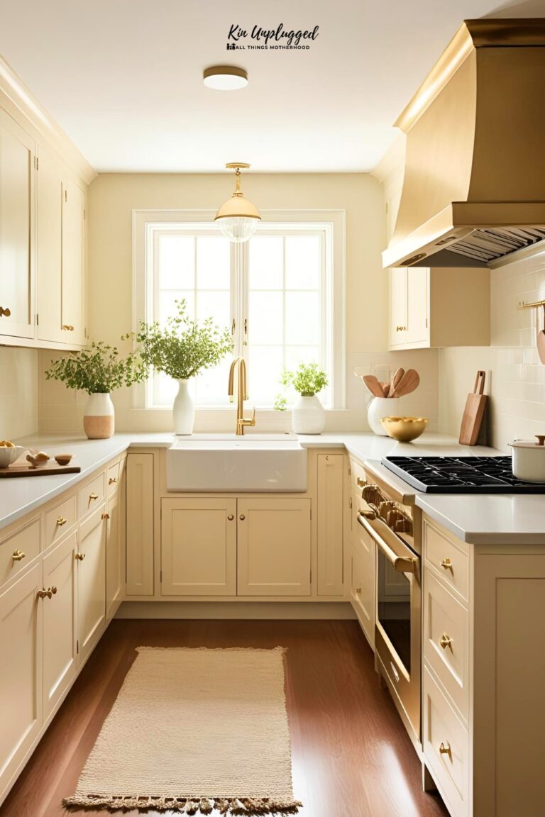 22 Stunning Cream and gold kitchen designs