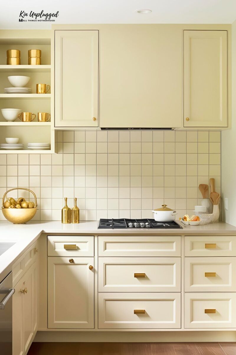 22 Stunning Cream and gold kitchen designs