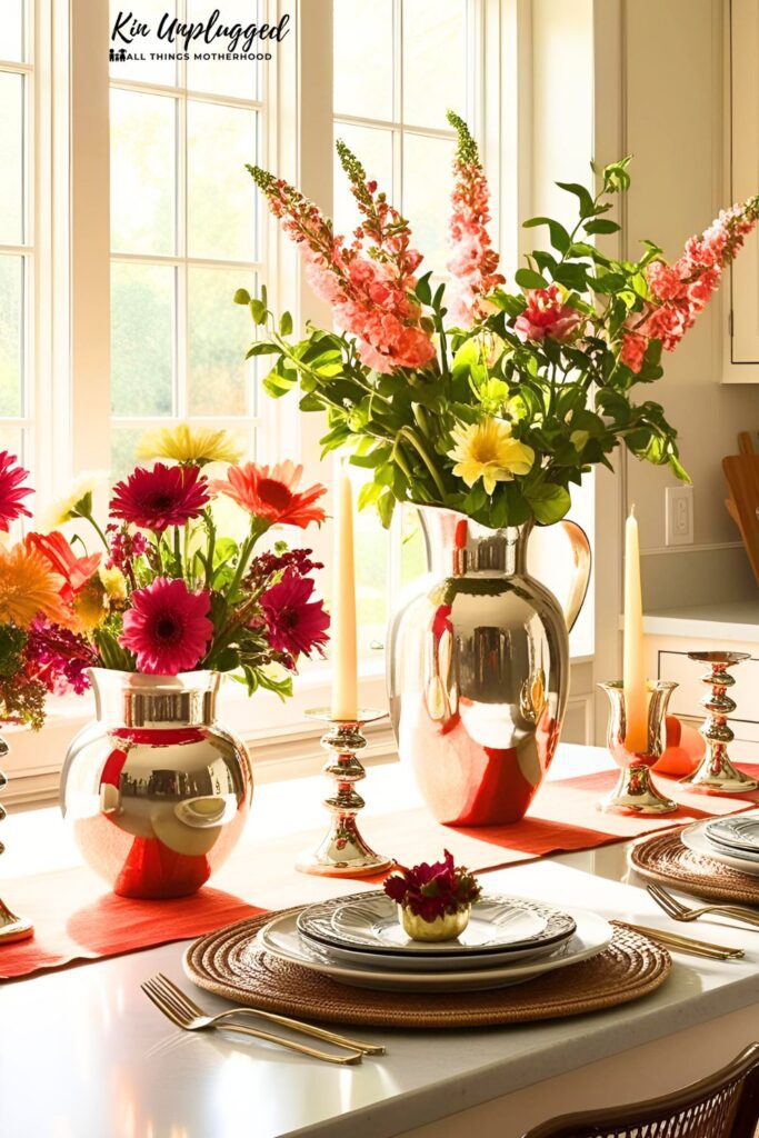 Small kitchen table centrepieces