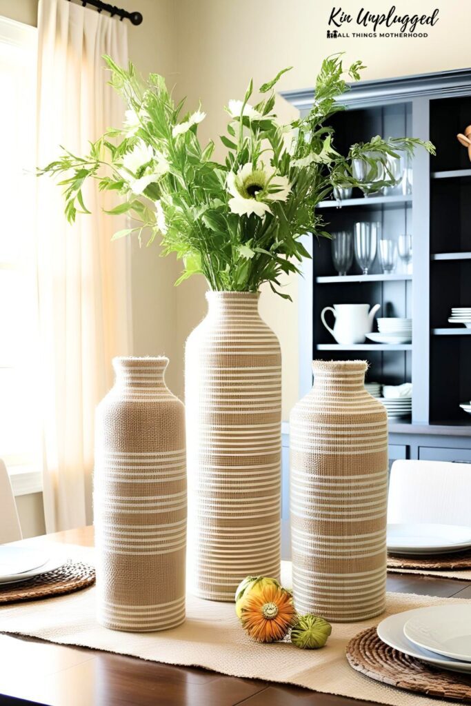 Modern dining table centrepiece