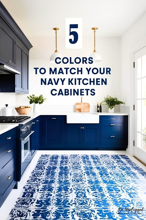 navy kitchen walls