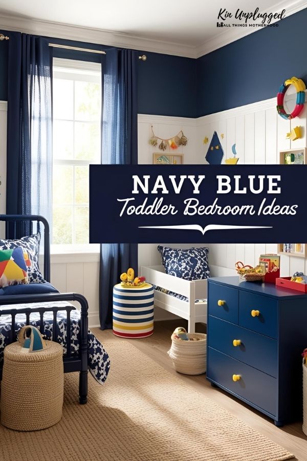 Navy blue toddler bedroom