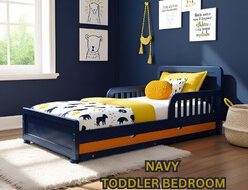 Navy blue toddler bedroom