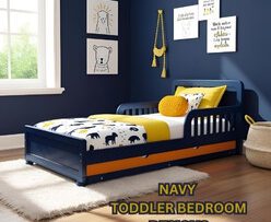 Navy blue toddler bedroom