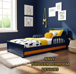 Navy blue toddler bedroom