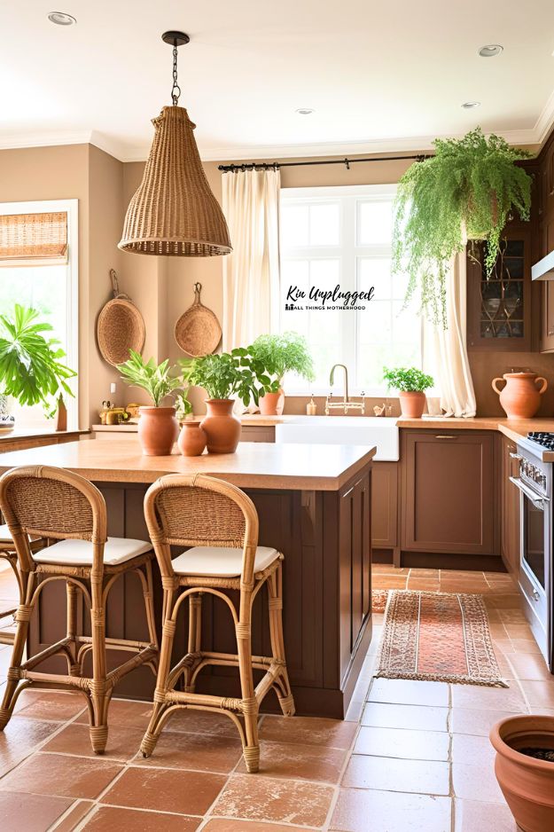 BROWN KITCHEN IDEAS WICKER CHAIRS