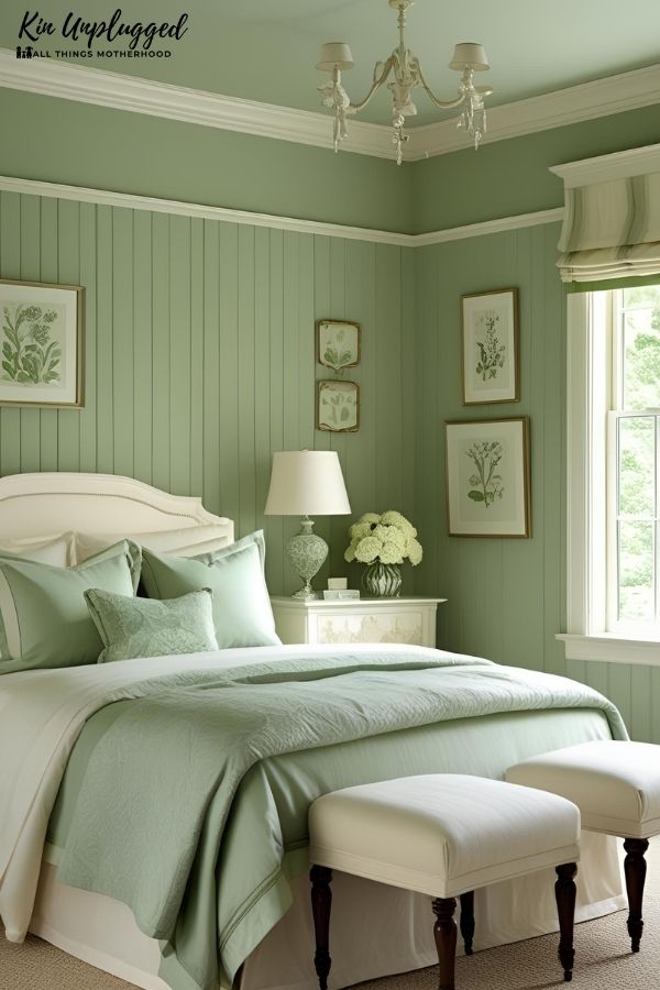 green and cream bedroom ideas