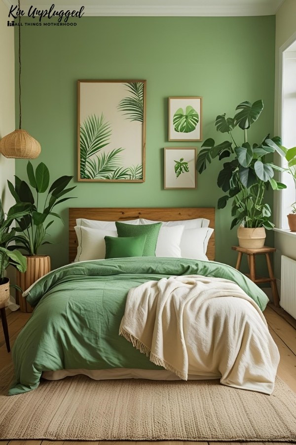green and cream bedroom ideas