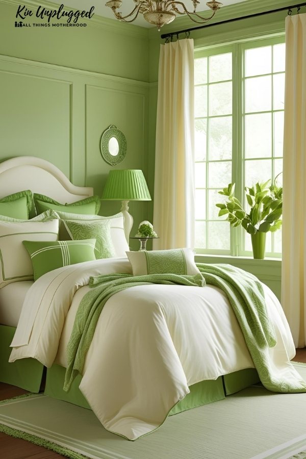 green and cream bedroom ideas