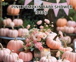 Simple pink pumpkin baby shower ideas