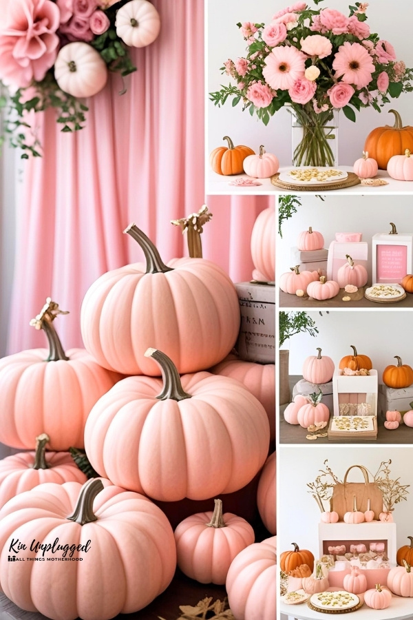 Pink pumpkin baby shower ideas