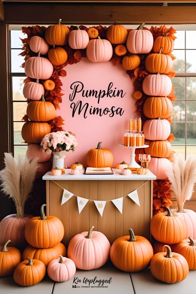 Pink pumpkin baby shower ideas