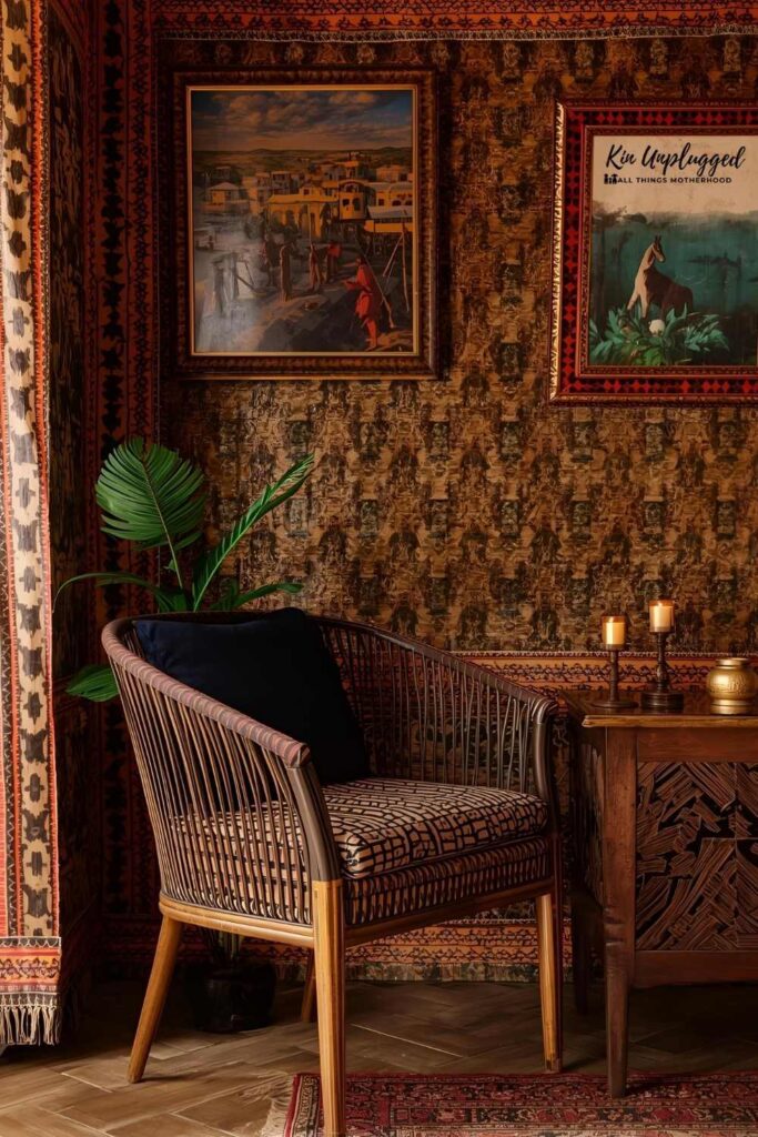Modern afrohemian decor
