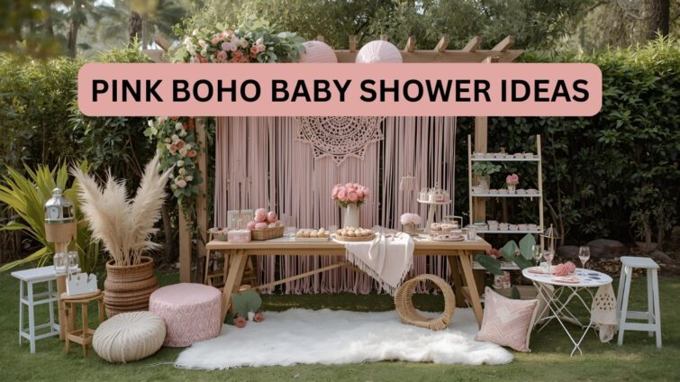 pink boho baby shower ideas