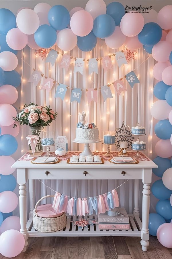 blue and white baby shower ideas