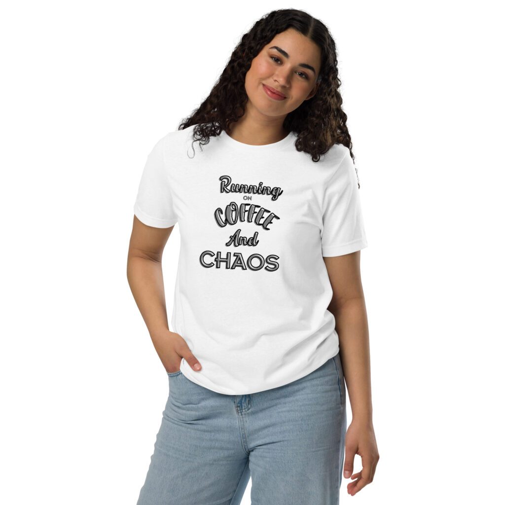 coffee and chaos tee shirt graphic tee