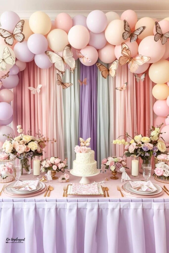 butterfly themed little girl’s birthday party