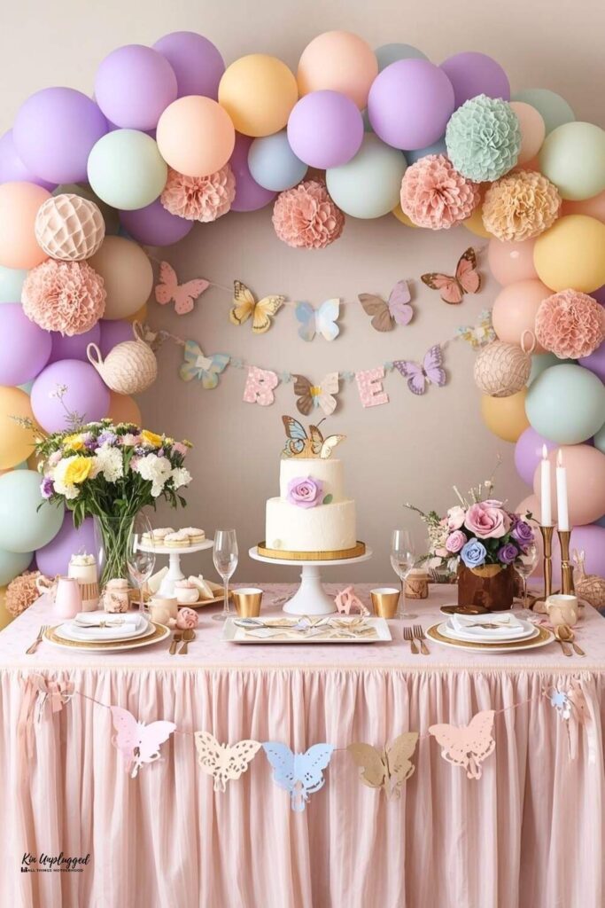 butterfly themed little girl’s birthday party