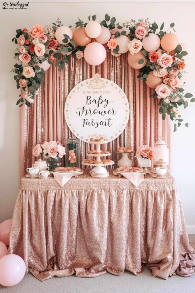 Bridgerton tea party baby shower theme