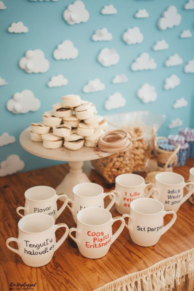 cocoa and clouds baby shower decorations