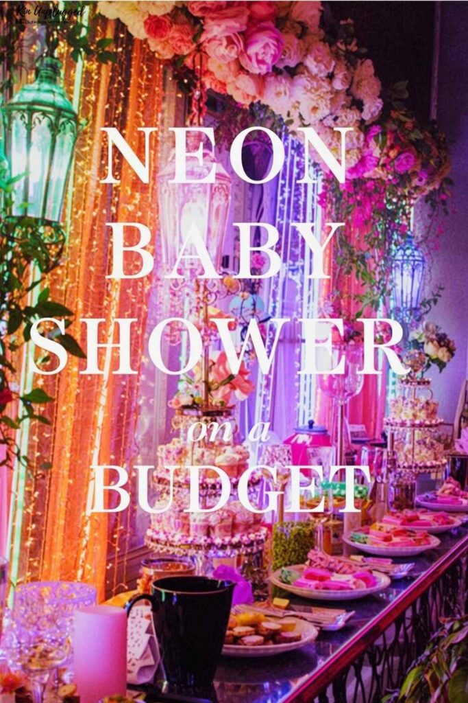 DIY neon glow baby shower