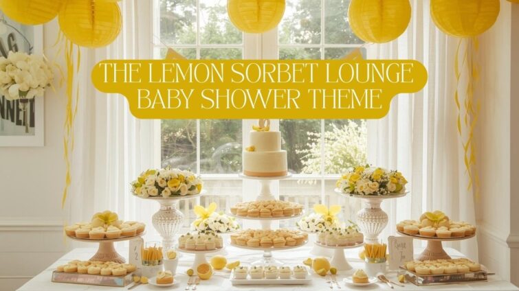 Lemon sorbet lounge baby shower ideas
