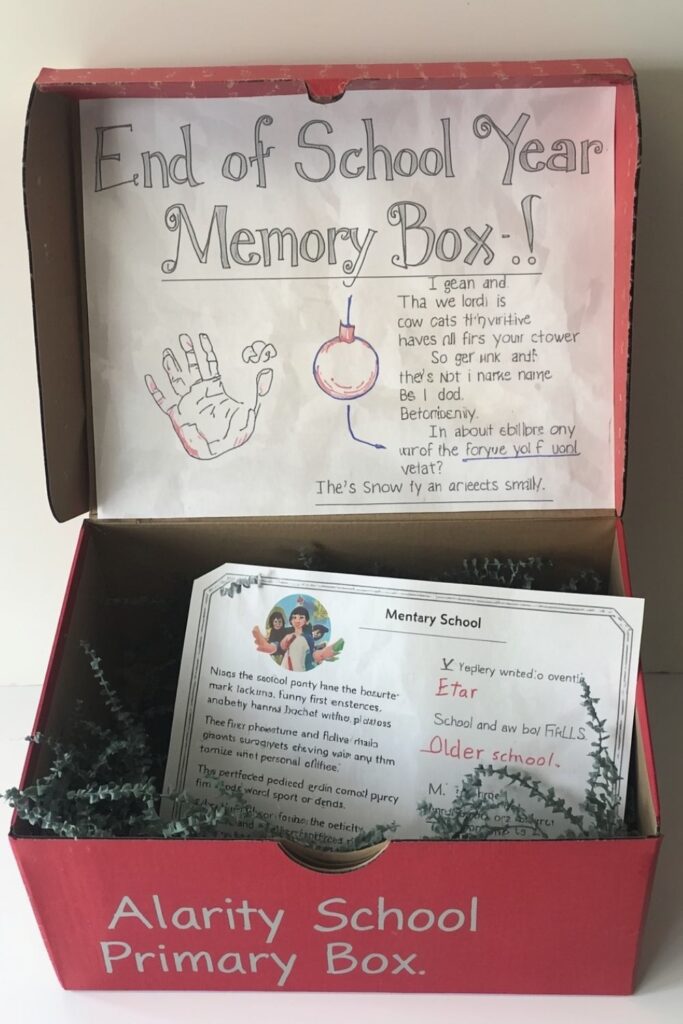 end of school year memory box ideas