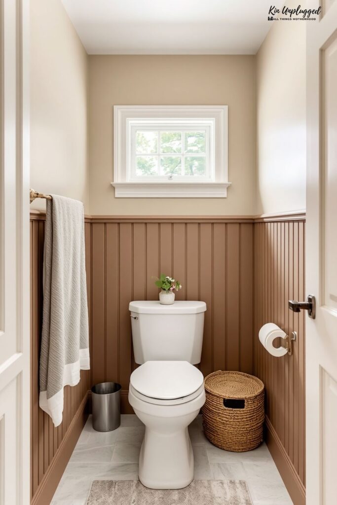 modern earth tone bathroom