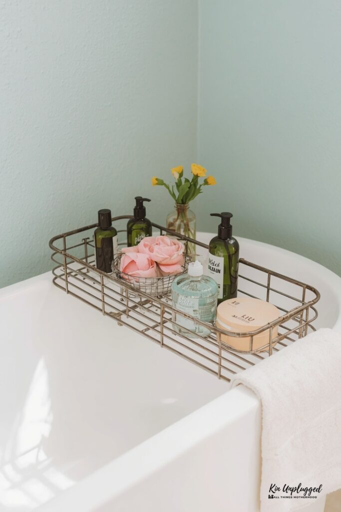 bath tray caddy wooden