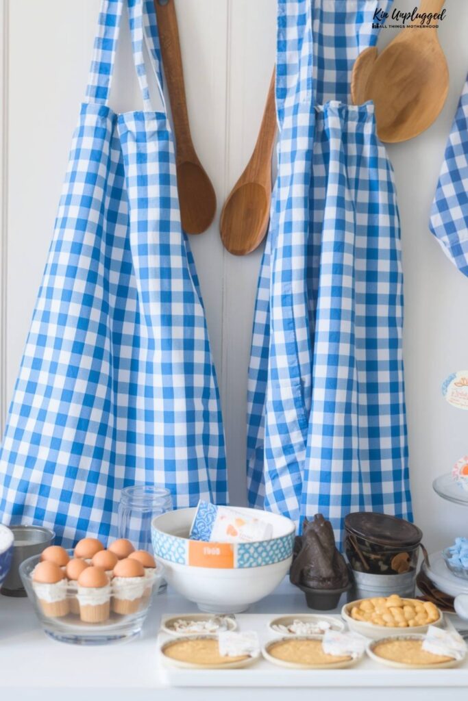 blue gingham baby shower ideas