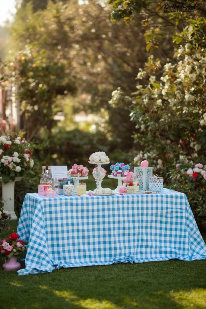 baby blue gingham background