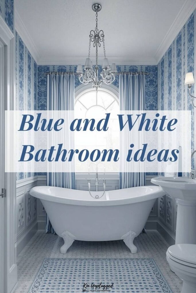 modern blue and white bathroom ideas
