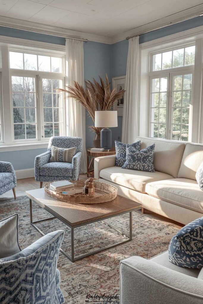 navy blue and white living room ideas