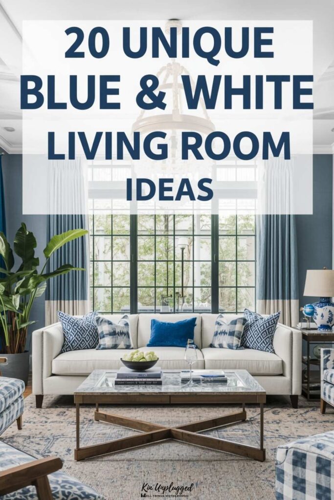 dark blue and white living room ideas