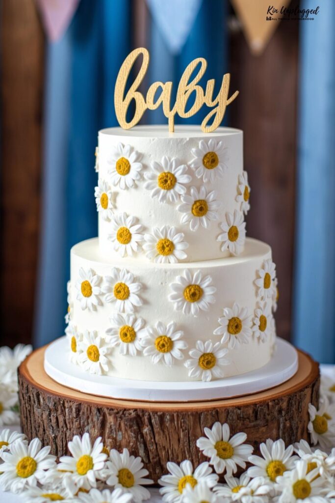 Denim and daisies themed baby shower ideas