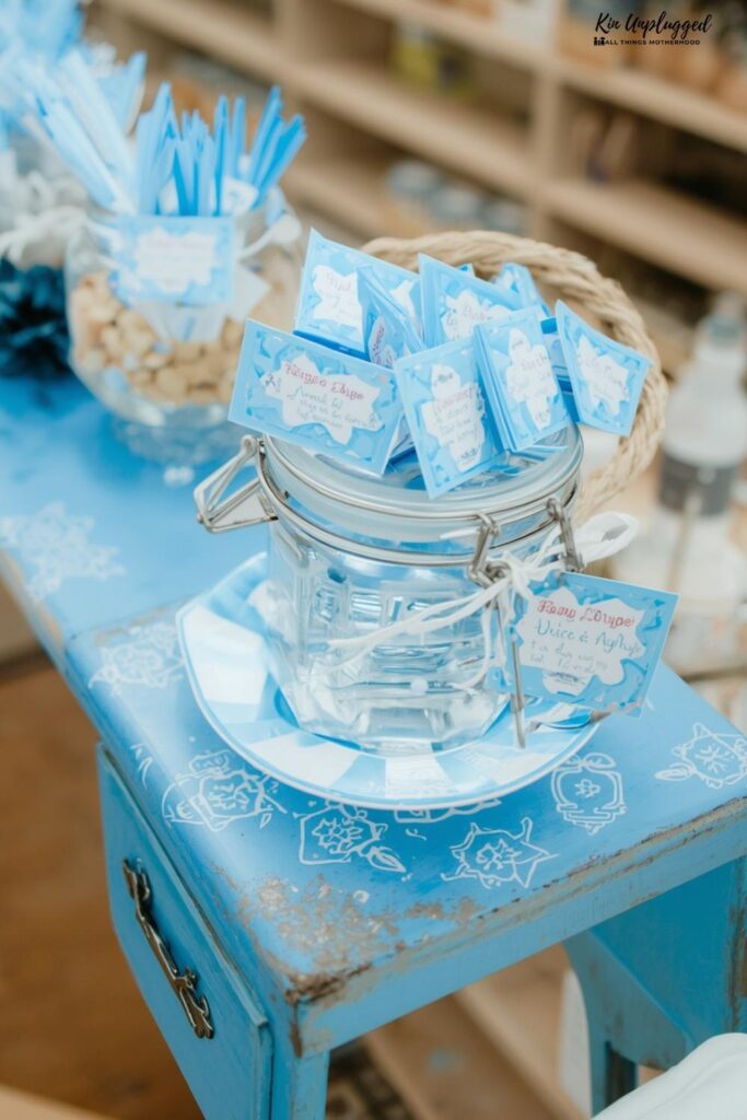 Blue Baby Shower Table Decorations