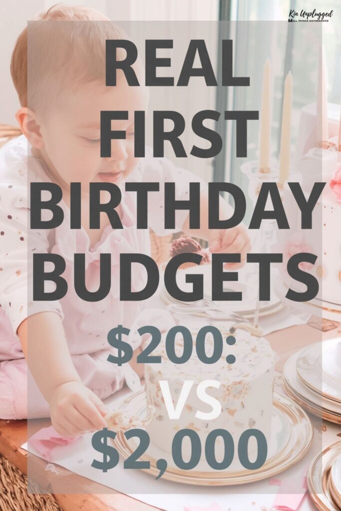 first birthday party budget breakdown