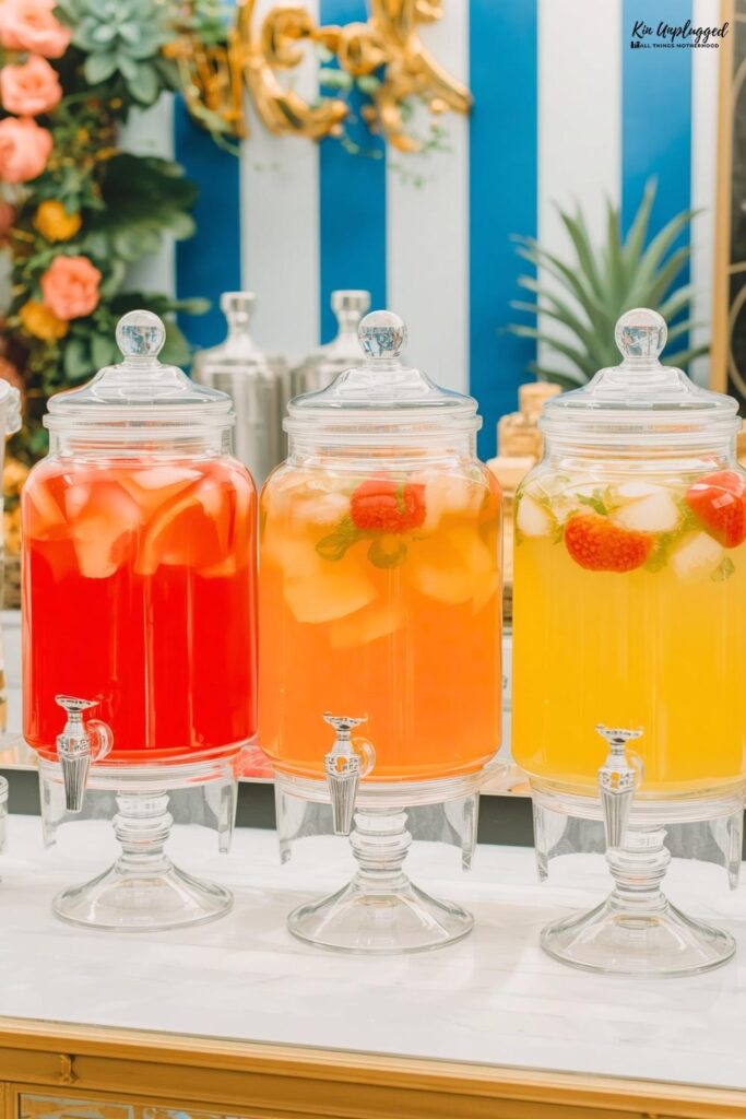 Simple baby shower drinks and mocktail bar ideas