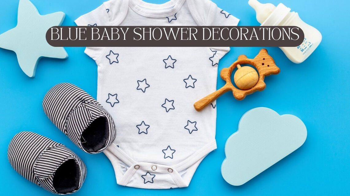 Blue and white baby shower theme