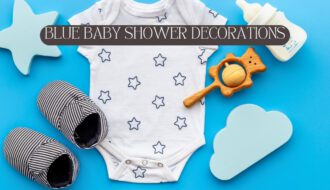 Blue and white baby shower theme