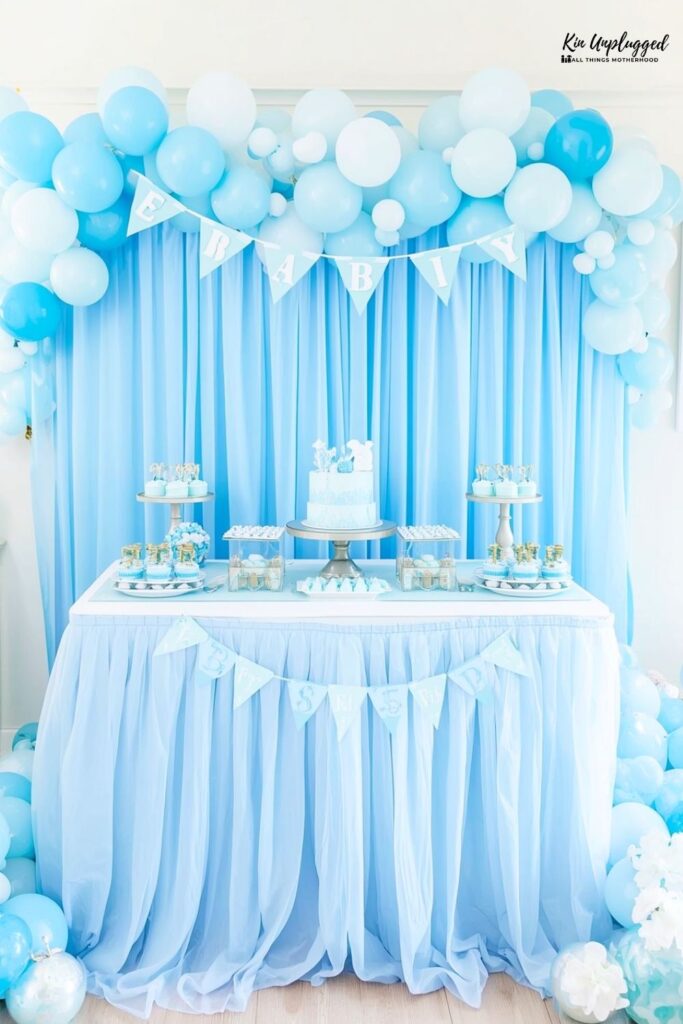 blue baby shower decorations